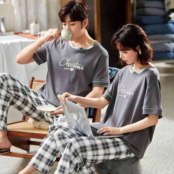 fashion plaid couple pajamas womens sleepwears set summer casual cotton men nightwear simple letter print o neck gray short sleeve, Black;red
fashion plaid couple pajamas womens sleepwears set summer casual cotton men nightwear simple letter print o neck gray short sleeve, Black;red