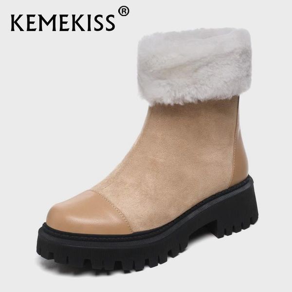boots kemekiss women short real leather plush fur patchwork ankle warm winter shoes footwear size 34-39, Black
boots kemekiss women short real leather plush fur patchwork ankle warm winter shoes footwear size 34-39, Black