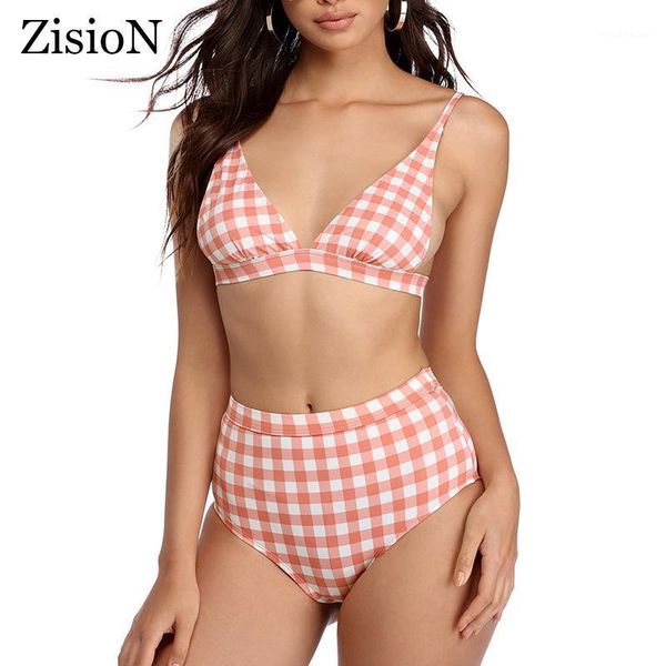 women's swimwear zision 2021 bikini set women swimsuit female plaid brazilian bikinis high waist two pieces bathing suit biquini, White;black
women's swimwear zision 2021 bikini set women swimsuit female plaid brazilian bikinis high waist two pieces bathing suit biquini, White;black