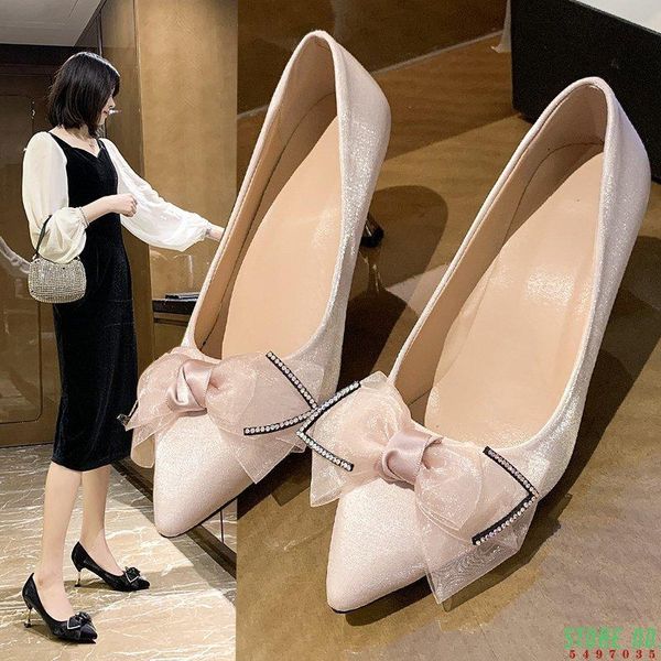 korean women's pointed high heeled shoes thin heel casual single shoe bow dress, Black
korean women's pointed high heeled shoes thin heel casual single shoe bow dress, Black