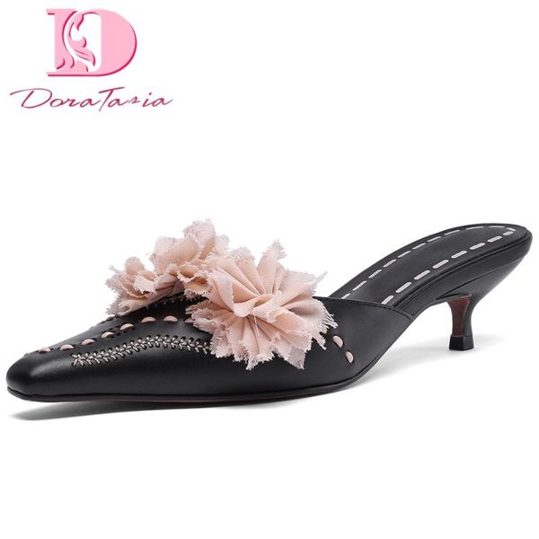 dress shoes doratasia 2021 dorpship fashion genuine leather small heels flowers slipper mules summer women's cow skin sandals pumps, Black
dress shoes doratasia 2021 dorpship fashion genuine leather small heels flowers slipper mules summer women's cow skin sandals pumps, Black