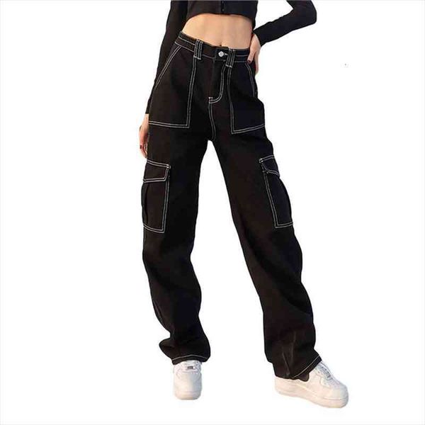 women straight wide leg black jeans trendy hip hop style high waist relaxed fit denim pants, Black;white
women straight wide leg black jeans trendy hip hop style high waist relaxed fit denim pants, Black;white