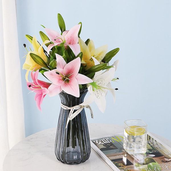 decorative flowers & wreaths 36cm single bouquet of simulation 3 heads mini lilies flower artificial pvc diy wedding home decoration
decorative flowers & wreaths 36cm single bouquet of simulation 3 heads mini lilies flower artificial pvc diy wedding home decoration