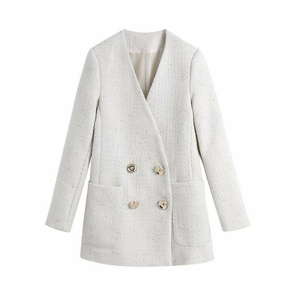 women's suits & blazers elegant women tweed blazer 2021 fashion v-neck breasted double jas streetwear chic pocket effens white jackets, White;black
women's suits & blazers elegant women tweed blazer 2021 fashion v-neck breasted double jas streetwear chic pocket effens white jackets, White;black