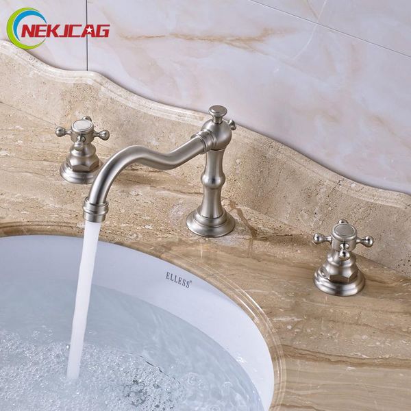 bathroom sink faucets widespread 3 hole basin faucet dual handles deck mounted mixer water taps 4-colors for choice
bathroom sink faucets widespread 3 hole basin faucet dual handles deck mounted mixer water taps 4-colors for choice