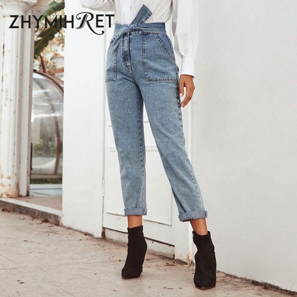 women's jeans zhymihret tie front high waist women denim pants 2021 autumn casual trousers pockets ankle length streetwear, Blue
women's jeans zhymihret tie front high waist women denim pants 2021 autumn casual trousers pockets ankle length streetwear, Blue