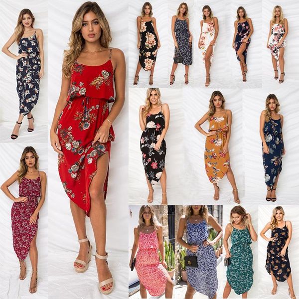 europe and america summer women dress backless fahsion v nevk sling ruffle split floral print female silm drawstring casual dresses, Black;gray
europe and america summer women dress backless fahsion v nevk sling ruffle split floral print female silm drawstring casual dresses, Black;gray