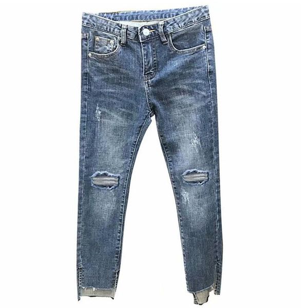 women's jeans women elegant casual high waist female hole slimming plus size pencil pants, Blue
women's jeans women elegant casual high waist female hole slimming plus size pencil pants, Blue