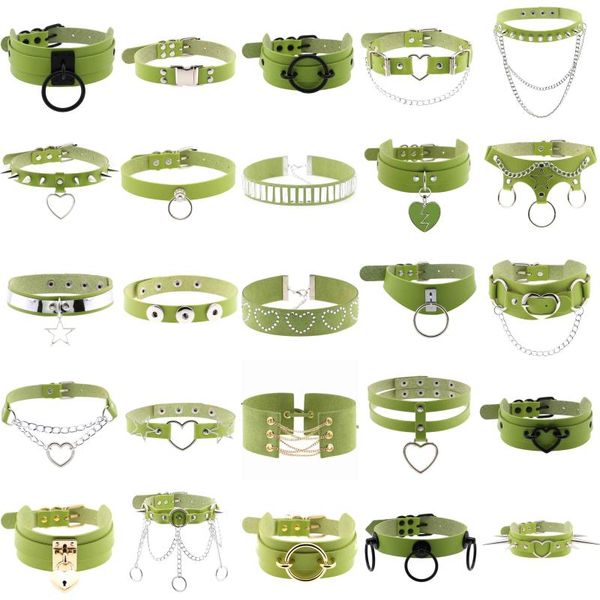 chokers green leather pu necklaces for women punk spike rivet geometric round heart goth necklace collar egirl gothic jewelry, Golden;silver
chokers green leather pu necklaces for women punk spike rivet geometric round heart goth necklace collar egirl gothic jewelry, Golden;silver