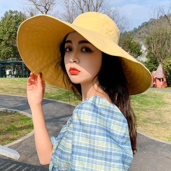 wide brim hats 2021fashion big-brimmed wide-brimmed cap solid color floppy beach sun hat foldable summer women, Blue;gray
wide brim hats 2021fashion big-brimmed wide-brimmed cap solid color floppy beach sun hat foldable summer women, Blue;gray