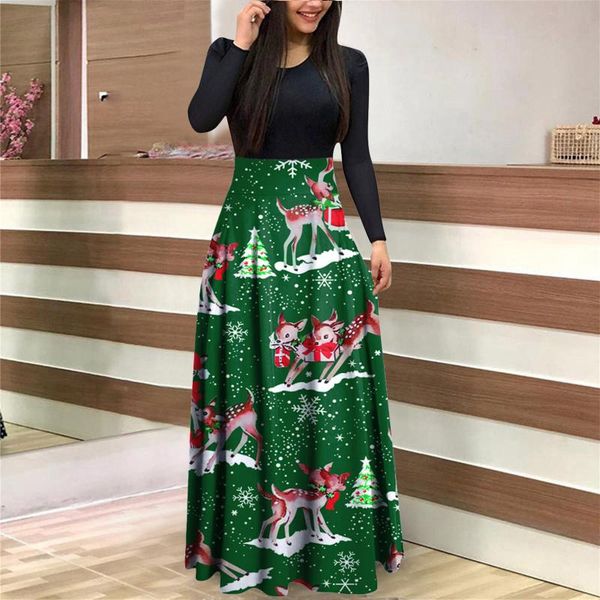 casual dresses women christmas santa claus deer print long sleeve dress autumn o-neck patchwork slim high waist robe maxi party vestidos d5, Black;gray
casual dresses women christmas santa claus deer print long sleeve dress autumn o-neck patchwork slim high waist robe maxi party vestidos d5, Black;gray