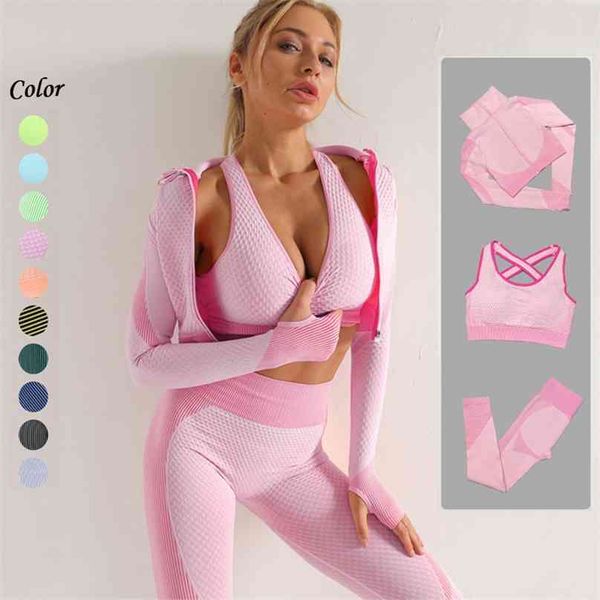 fitness set women seamless yoga set workout gym clothing for outfit leggings bras shorts long sleeve sportswear suit 210802, Gray
fitness set women seamless yoga set workout gym clothing for outfit leggings bras shorts long sleeve sportswear suit 210802, Gray