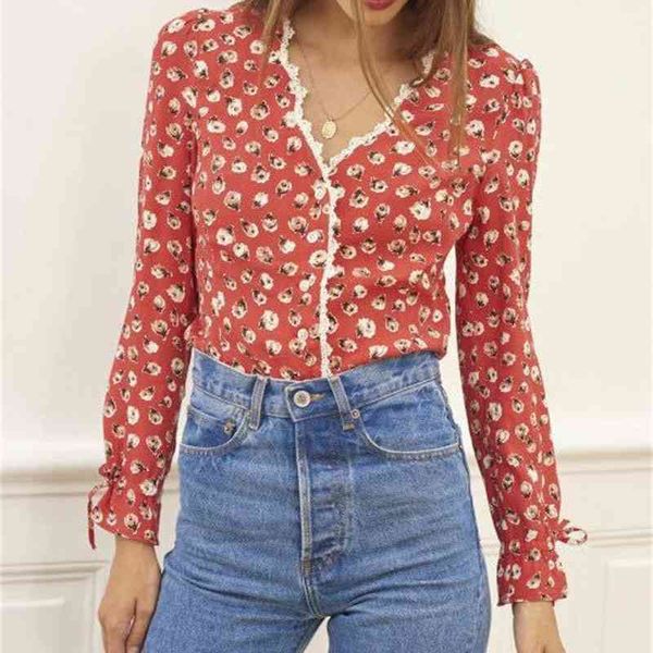 shirt 2021 retro lace edge v-neck pastoral floral print front buttoned women 0k0s, White
shirt 2021 retro lace edge v-neck pastoral floral print front buttoned women 0k0s, White