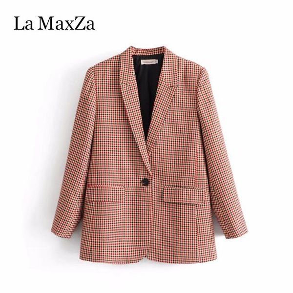 women's suits & blazers la maxza british chic plaid casual women pocket blazer feminino female outwear office jacket vintage coat plus, White;black
women's suits & blazers la maxza british chic plaid casual women pocket blazer feminino female outwear office jacket vintage coat plus, White;black
