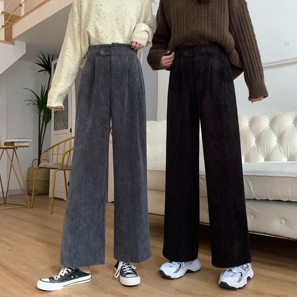 women's pants & capris lucyever high waist winter warm for women thickened loose straight corduroy 2021 elegant soft wide leg trousers, Black;white
women's pants & capris lucyever high waist winter warm for women thickened loose straight corduroy 2021 elegant soft wide leg trousers, Black;white