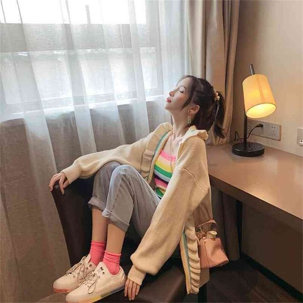 feminino autumn korean pockets ruffles cardigan winter coat women casual thick knit sweater 210427, White;black
feminino autumn korean pockets ruffles cardigan winter coat women casual thick knit sweater 210427, White;black