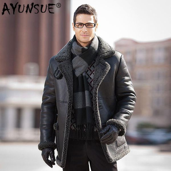 men's leather & faux ayunsue winter genuine jacket men natural sheep fur coat mens shearling sheepskin coats st14a2508 kj3629, Black
men's leather & faux ayunsue winter genuine jacket men natural sheep fur coat mens shearling sheepskin coats st14a2508 kj3629, Black