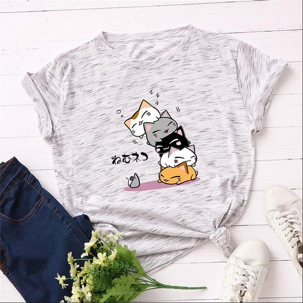 summer womens women t shirt plus size 100% cotton lovely cat cartoon vintage female short sleeve harajuku tees, White
summer womens women t shirt plus size 100% cotton lovely cat cartoon vintage female short sleeve harajuku tees, White