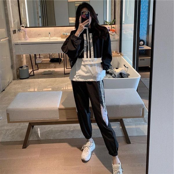 plus size tracksuits 2021 spring women's fashion college style suit casual sports hoodies trousers two-piece, Black
plus size tracksuits 2021 spring women's fashion college style suit casual sports hoodies trousers two-piece, Black