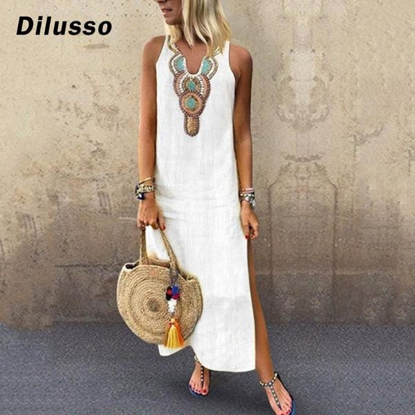 casual dresses 2021 boho women white vintage split plus summer vacation party long maxi dress sleeveless sundress kaftan s-5xl#d3, Black;gray
casual dresses 2021 boho women white vintage split plus summer vacation party long maxi dress sleeveless sundress kaftan s-5xl#d3, Black;gray