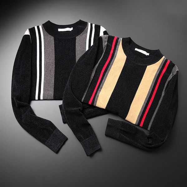 tee 2021 new men's slim fit lapel striped knitted heren long sleeve o-neck pull homme sweater for men high quality, White;black
tee 2021 new men's slim fit lapel striped knitted heren long sleeve o-neck pull homme sweater for men high quality, White;black