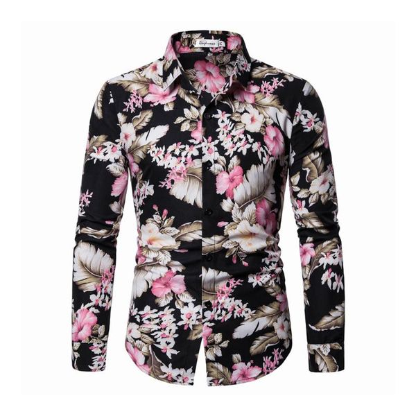 men's casual shirts floral turn down collar blouses long sleeves tees buttons male retro beach fall clothing, White;black
men's casual shirts floral turn down collar blouses long sleeves tees buttons male retro beach fall clothing, White;black