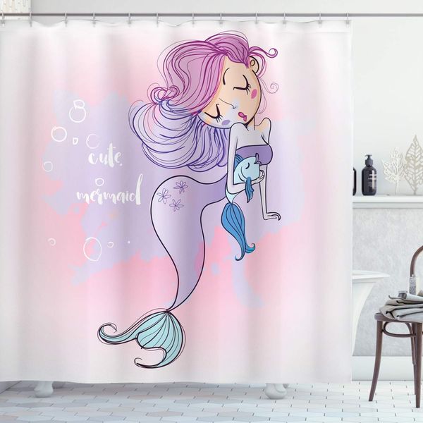 underwater shower curtain, cartoon illustration with lettering mermaid smiling glamour beauty print, cloth fabric bathroom decor
underwater shower curtain, cartoon illustration with lettering mermaid smiling glamour beauty print, cloth fabric bathroom decor