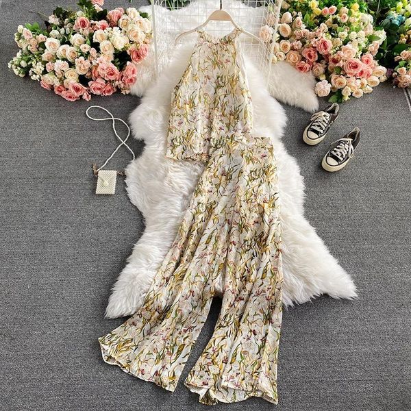 women's two piece pants bohemian vacation beach women set elegant halter chiffon and high waist wide leg female 2021 ft417, White
women's two piece pants bohemian vacation beach women set elegant halter chiffon and high waist wide leg female 2021 ft417, White