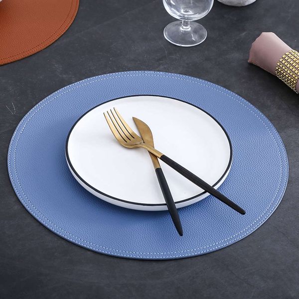 pu waterproof plate mat oil proof double leather table round western food nordic restaurant bowl
pu waterproof plate mat oil proof double leather table round western food nordic restaurant bowl