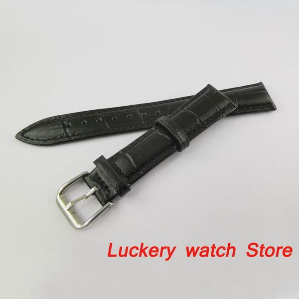watch bands 18mm 20mm 22mm brown and black leather strap stainless steel clasp men's, Black;brown