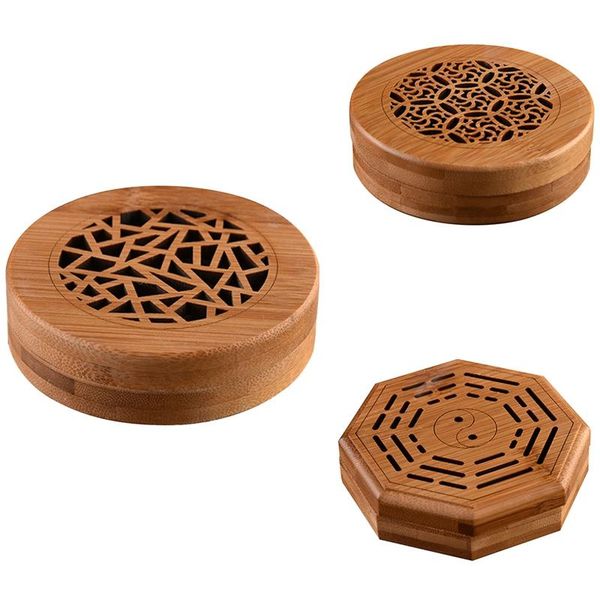 fragrance lamps bamboo incense burner, coil holder, hollow for home office 1 pcs