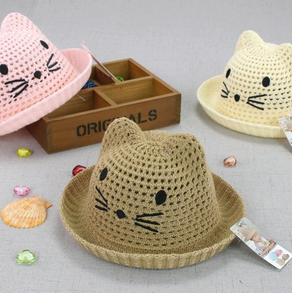 new net three-dimensional kitten children's basin hat hollow breathable baby hat flip eaves cartoon sunshade, Yellow
new net three-dimensional kitten children's basin hat hollow breathable baby hat flip eaves cartoon sunshade, Yellow