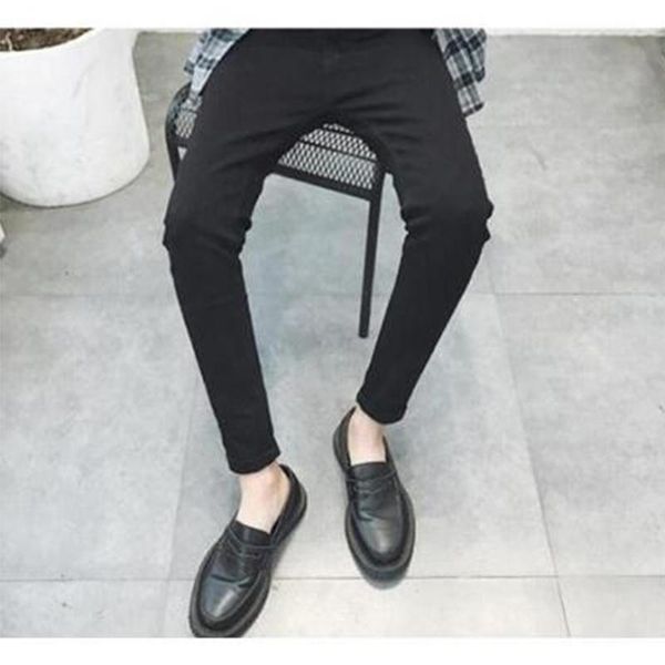 men's jeans knee hole slim fit black large size stretch long pants edge pencil harajuku style men, Blue
men's jeans knee hole slim fit black large size stretch long pants edge pencil harajuku style men, Blue