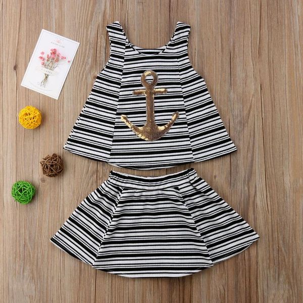 clothing sets toddler girl stripe printing two-pieces set, o-neck sleeveless tank + high waist half skirt suit, White
clothing sets toddler girl stripe printing two-pieces set, o-neck sleeveless tank + high waist half skirt suit, White