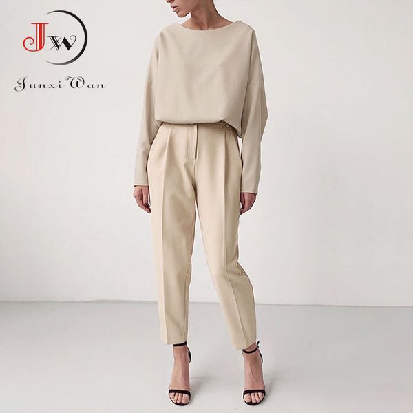 women casual high waist pants summer spring ladies elegant office trousers solid female pencil 210510, Black;white
women casual high waist pants summer spring ladies elegant office trousers solid female pencil 210510, Black;white