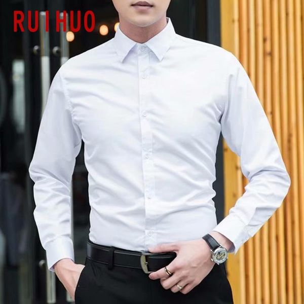 solid casual long sleeve shirt men slim fit cotton male clothing fashion brand plus size -3xl men's shirts, White;black
solid casual long sleeve shirt men slim fit cotton male clothing fashion brand plus size -3xl men's shirts, White;black