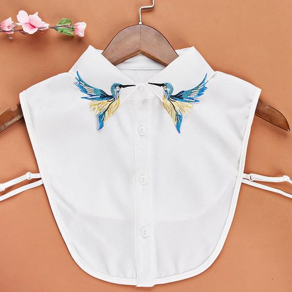 women's blouses & shirts all-match bird embroidery sweet sleeveless collar sweater bowknot ribbon cotton fashion wild korean fake linin, White
women's blouses & shirts all-match bird embroidery sweet sleeveless collar sweater bowknot ribbon cotton fashion wild korean fake linin, White
