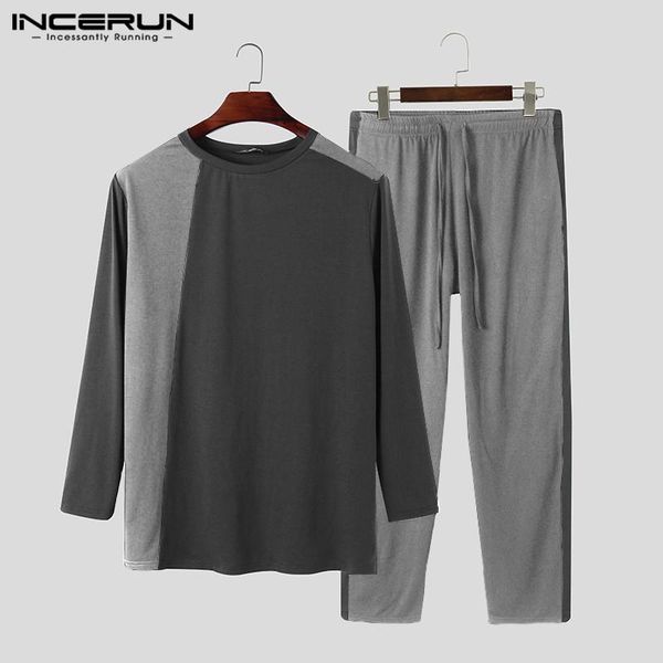 men's sleepwear fashion patchwork pajamas sets long sleeve o neck drawstring pants 2 pieces leisure cozy homewear suit, Black;brown
men's sleepwear fashion patchwork pajamas sets long sleeve o neck drawstring pants 2 pieces leisure cozy homewear suit, Black;brown