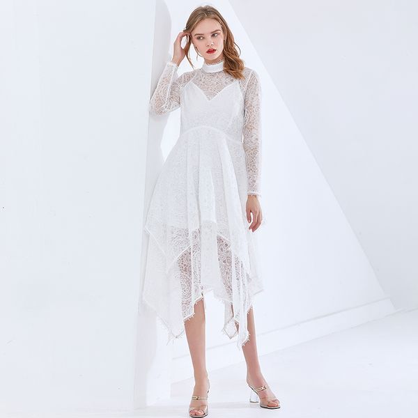 dresses black patchwork lace for women stand collar long sleeve high waist spring es female fashion, Black;gray
dresses black patchwork lace for women stand collar long sleeve high waist spring es female fashion, Black;gray