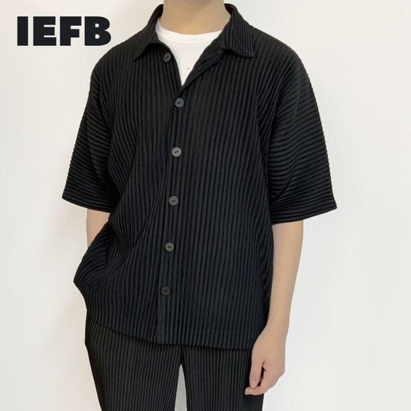 iefb pleated men's summer casual solid color single breasted short sleeve shirts off shoulder loose oversized 9y6744 210524, White;black
iefb pleated men's summer casual solid color single breasted short sleeve shirts off shoulder loose oversized 9y6744 210524, White;black