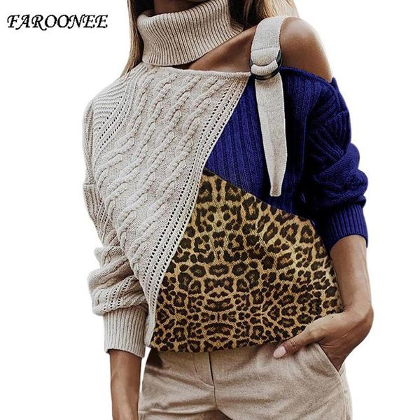 women's sweaters leopard patchwork turtleneck sweater shoulder color block knitted long sleeve pullover 2021 femme, White;black
women's sweaters leopard patchwork turtleneck sweater shoulder color block knitted long sleeve pullover 2021 femme, White;black