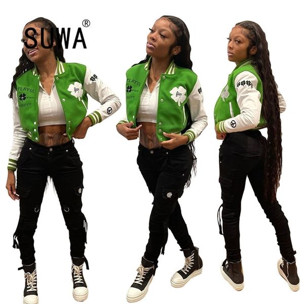 green printed casual fashion women coats and jacket autumn winter long sleeve bomber cool girl outwear streetwear 210525, Tan;black
green printed casual fashion women coats and jacket autumn winter long sleeve bomber cool girl outwear streetwear 210525, Tan;black