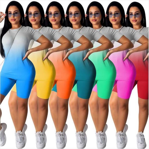 short two piece set womens tracksuits crop and biker shorts gradient bodycon matching sets summer sportwear clothes for, Gray
short two piece set womens tracksuits crop and biker shorts gradient bodycon matching sets summer sportwear clothes for, Gray