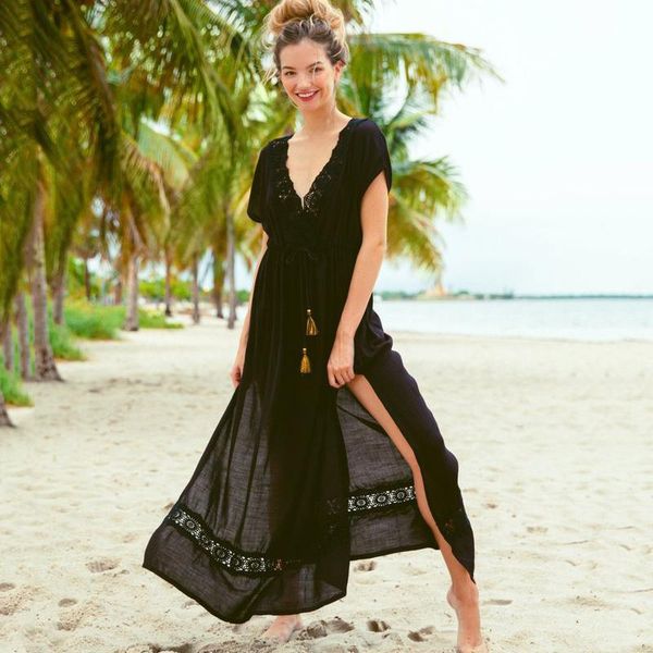 women's swimwear 2021 baumwolle bikini cover up lang spitze kleid weià gürtel quaste maxi strand robe plage badeanzug pareos de pl, White;black
women's swimwear 2021 baumwolle bikini cover up lang spitze kleid weià gürtel quaste maxi strand robe plage badeanzug pareos de pl, White;black