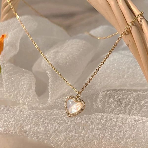 heart pendant necklace for women korean shiny opal zircon clavicle chain choker necklace jewelry wedding party birthday gift, Silver
heart pendant necklace for women korean shiny opal zircon clavicle chain choker necklace jewelry wedding party birthday gift, Silver