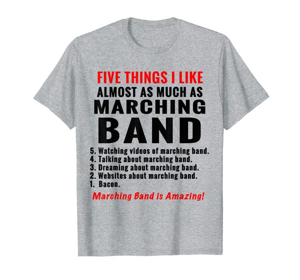 5 things about marching band funny tee shirt, White;black
5 things about marching band funny tee shirt, White;black