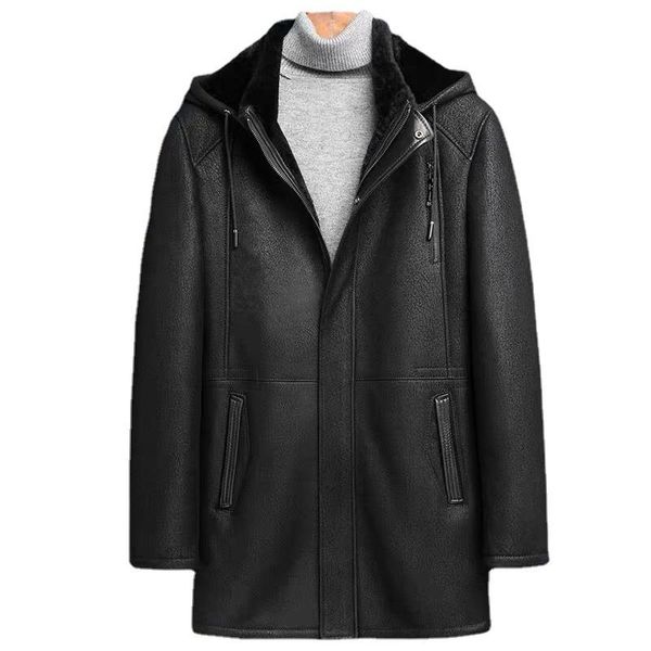 men's leather & faux mens winter thickened fur coat genuine jacket men black hooded sheepskin long shearling overcoat
men's leather & faux mens winter thickened fur coat genuine jacket men black hooded sheepskin long shearling overcoat
