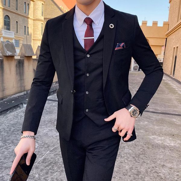 spot suit men's three-piece drape trendy suits business work casual & blazers, White;black
spot suit men's three-piece drape trendy suits business work casual & blazers, White;black