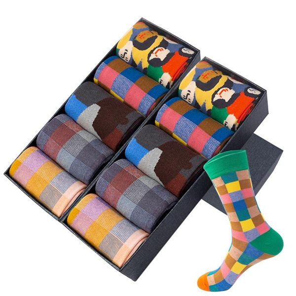 men's socks 2021 brand combed cotton men fashion design plaid colorful happy long sock business party dress gifts, Black
men's socks 2021 brand combed cotton men fashion design plaid colorful happy long sock business party dress gifts, Black