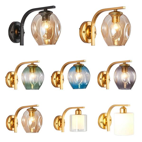 wall lamp modern color sconce glass lampshade loft decorative indoor corridor led lights fixtures e27 black gold blue
wall lamp modern color sconce glass lampshade loft decorative indoor corridor led lights fixtures e27 black gold blue